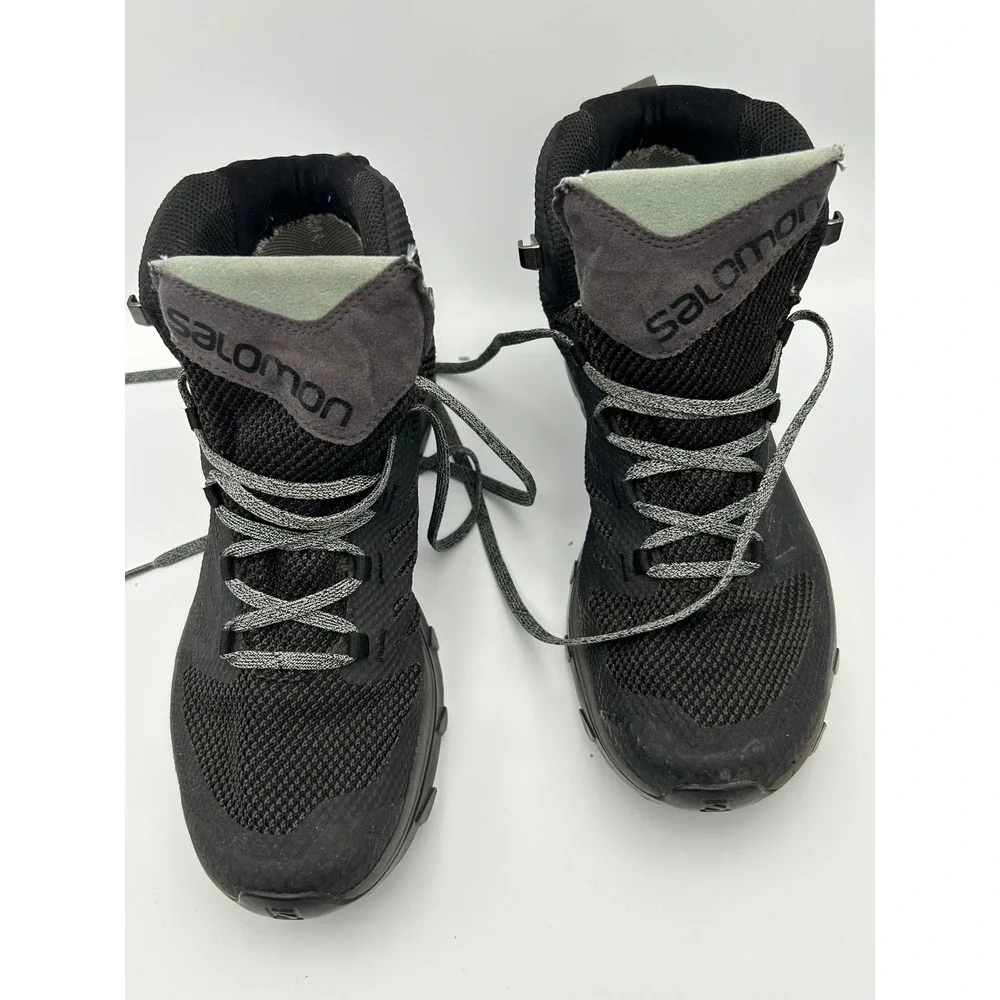 Salomon Outward GTX Hiking Boots Black Gore-Tex Mid Top Mens 9.5 404844